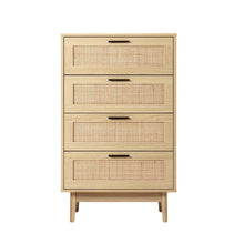 Load image into Gallery viewer, Artiss 4 Chest of Drawers Rattan Tallboy Cabinet Bedroom Clothes Storage Wood