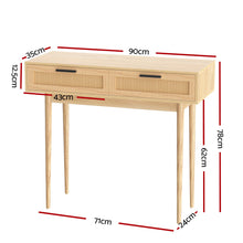 Load image into Gallery viewer, Artiss Rattan Console Table Drawer Storage Hallway Tables Drawers