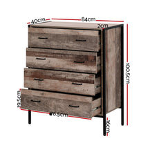 Load image into Gallery viewer, Artiss Chest of Drawers Tallboy Dresser Storage Cabinet Industrial Rustic