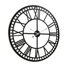 Load image into Gallery viewer, Artiss 60CM Large Wall Clock Roman Numerals Round Metal Luxury Home Decor Black